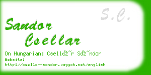 sandor csellar business card